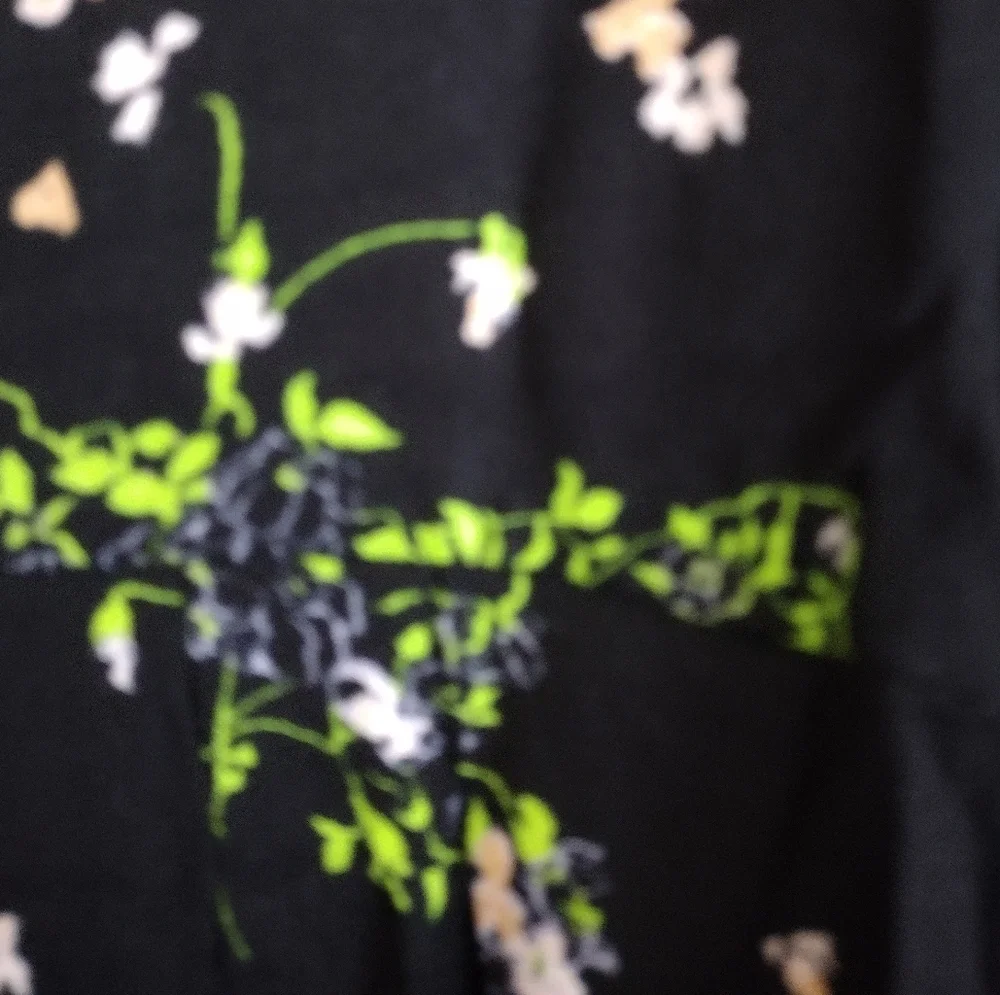 Free People black pink green floral tunic minidress size small